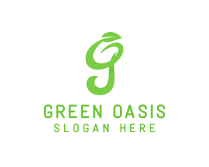 Green Organic Letter G logo design