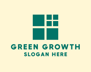 Green Window Squares logo design