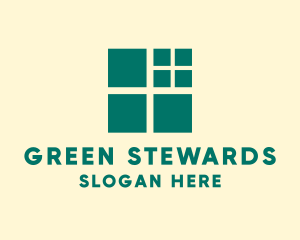 Green Window Squares logo design