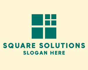 Green Window Squares logo design