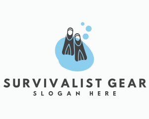 Scuba Diving Fins logo design