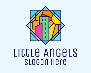 Stained Glass Urban City Logo