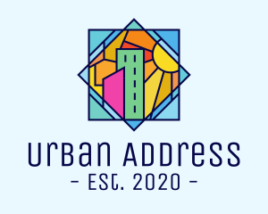 Stained Glass Urban City logo design