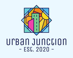 Stained Glass Urban City logo design