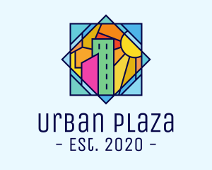 Stained Glass Urban City logo design