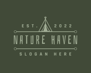 Nature Camping Tent logo design