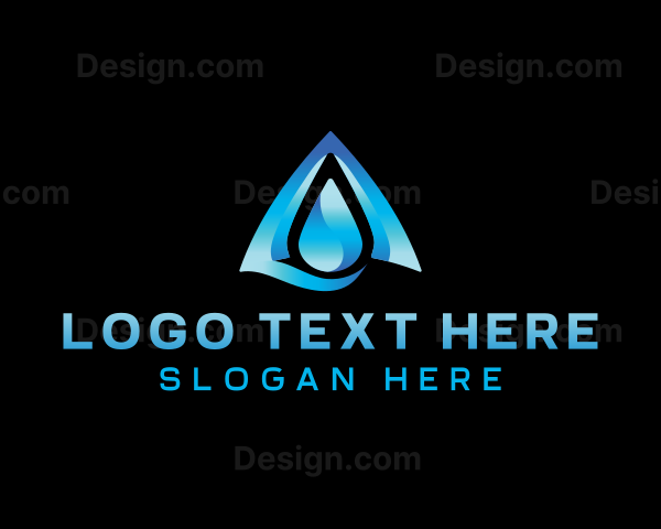 Natural Water Droplet Letter A Logo