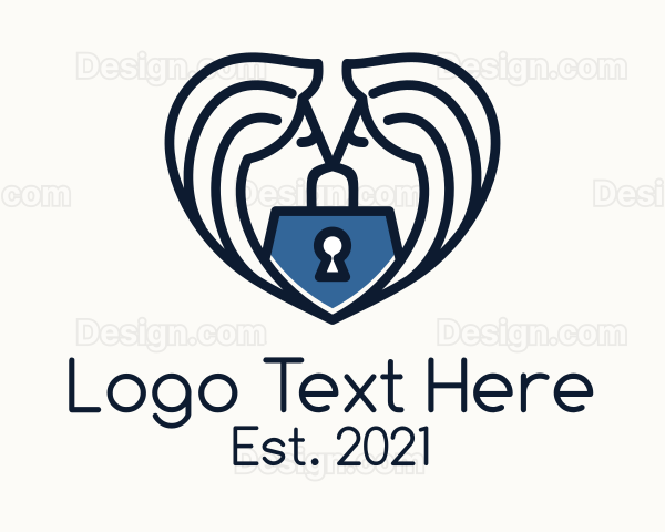 Kiss Lock Heart Logo