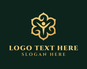 Golden Yoga Flower logo