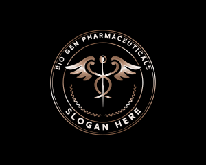 Medical Pharmacy Caduceus logo design