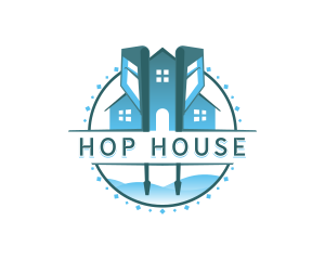 House Pressure Washer Disinfect logo design