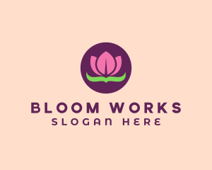 Pink Lotus Flower logo design