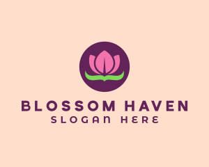 Pink Lotus Flower logo design