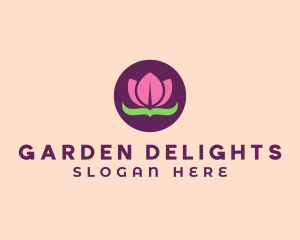 Pink Lotus Flower logo design