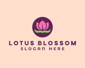 Pink Lotus Flower logo design