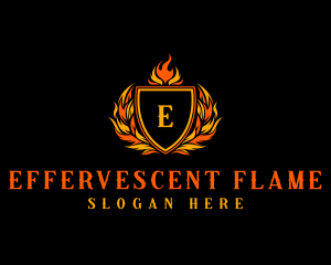 Flaming Royal Crest logo design