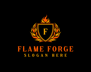 Flaming Royal Crest logo design