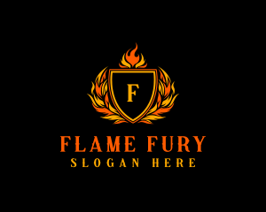 Flaming Royal Crest logo design