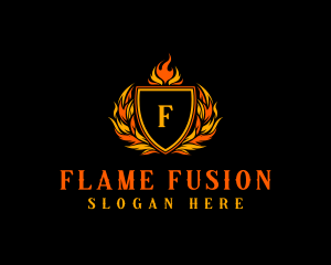 Flaming Royal Crest logo design