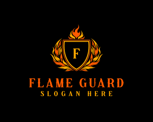 Flaming Royal Crest logo design