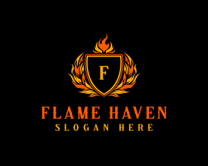 Flaming Royal Crest logo design