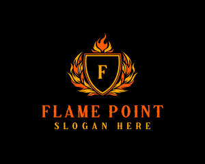 Flaming Royal Crest logo design