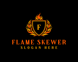 Flaming Royal Crest logo design