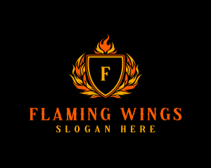 Flaming Royal Crest logo design