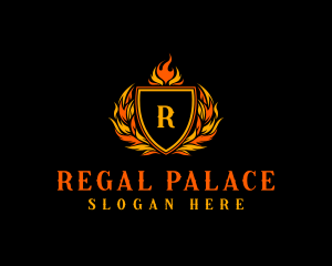 Flaming Royal Crest logo design