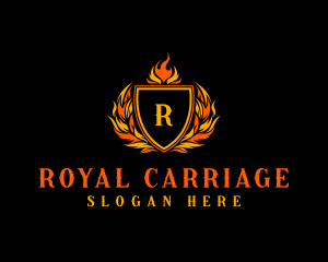 Flaming Royal Crest logo design