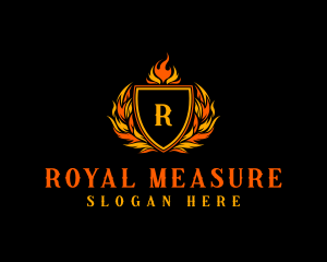 Flaming Royal Crest logo design