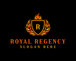 Flaming Royal Crest logo design