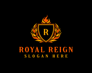 Flaming Royal Crest logo design