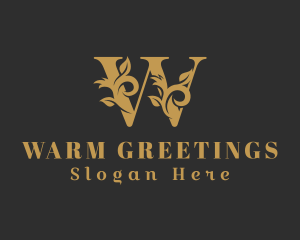 Golden Plant Letter W logo design