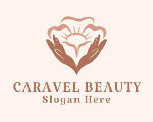 Beauty Flower Hands  logo design