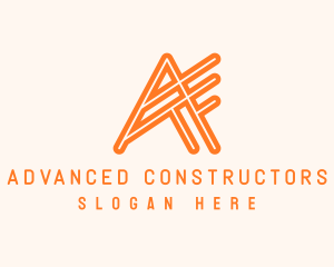 Orange Digital Letter A logo design