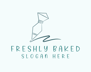 Piping Bag Line Art logo design