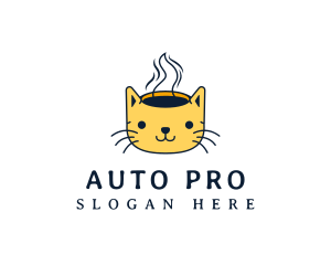 Hot Coffee Cat Logo