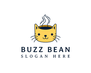 Hot Coffee Cat logo design