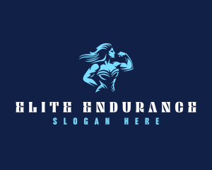 Woman Muscle Physique logo design