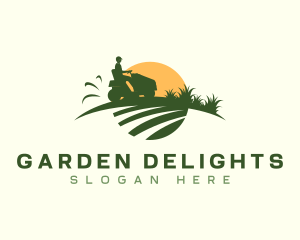 Gardener Landscaping Lawn Mower logo design