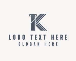 Pillar Column Letter K Logo