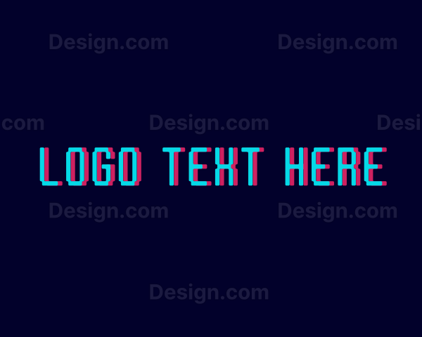 3D Glitch Wordmark Logo