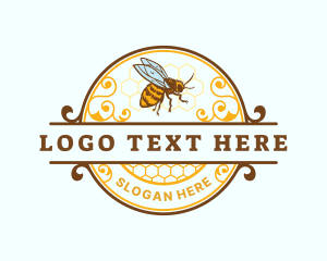 Honeycomb Bumblebee Honey logo