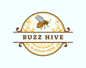 Honeycomb Bumblebee Honey logo design