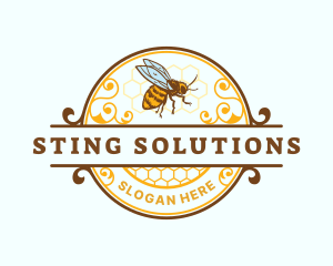 Honeycomb Bumblebee Honey logo design