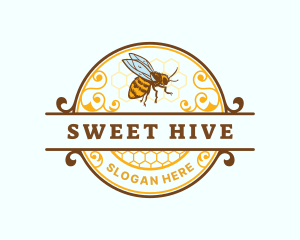 Honeycomb Bumblebee Honey logo design