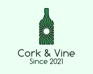 Green Wine Bottle  logo design