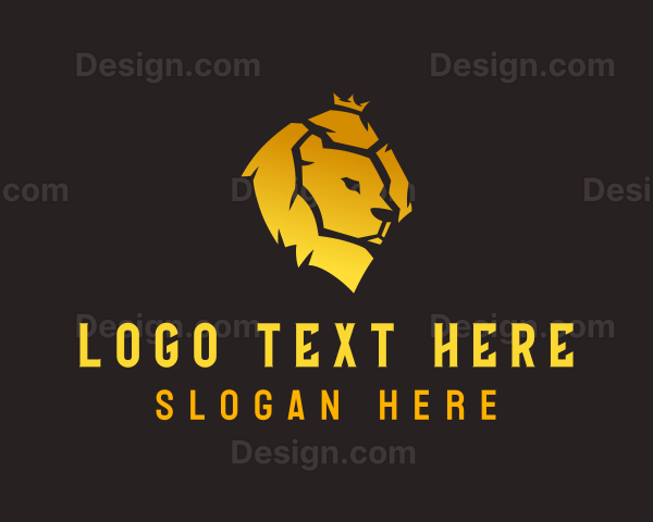 Lion Crown Feline Logo