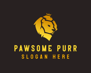 Lion Crown Feline logo design